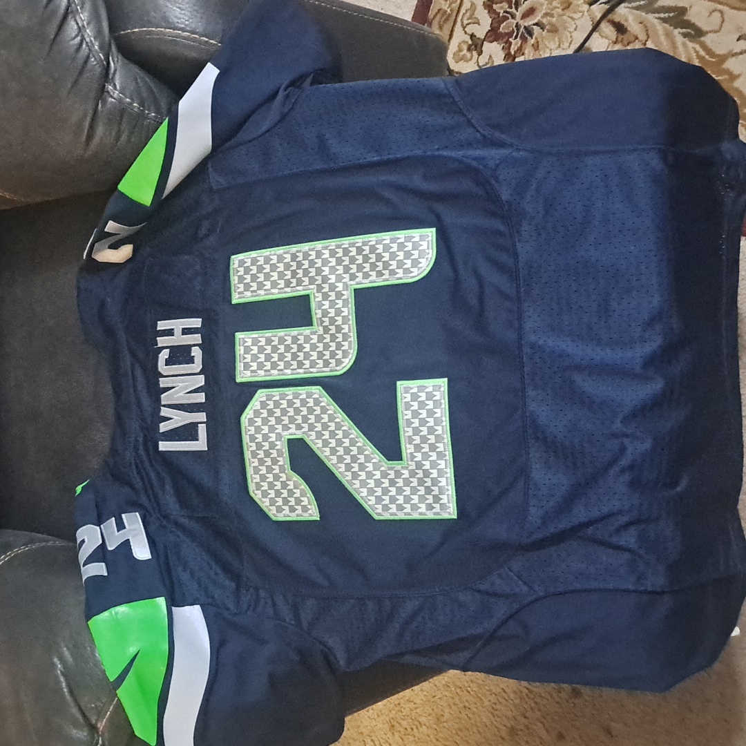 Nfl Nike 56 On Field Nfl Players Super Bowl Xlviii Seahawks 24 Lynch Jersey
